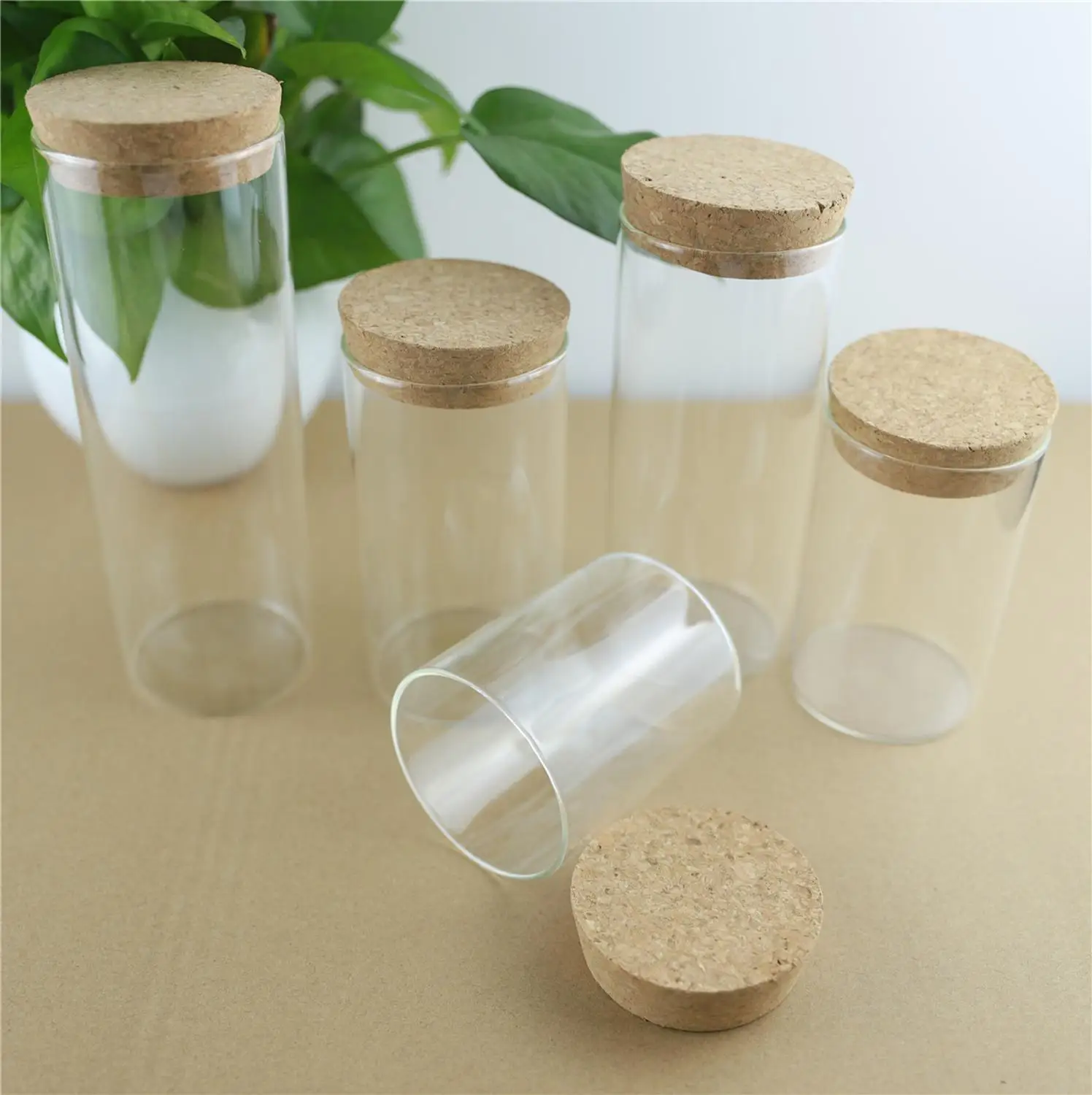 4 шт./лот Толстая стеклянная бутылка 65 мм пробка бутылки для специй контейнер