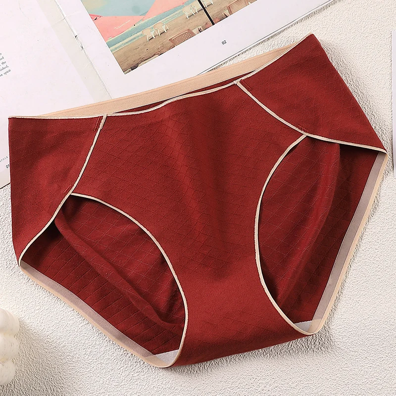 

Seamless Panties for Women Breathable Silk Cotton Underwear Mid-Rise Ladies Solid Pants Comfortable Soft Female Pantys Lingerie