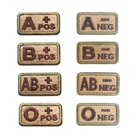 blood type patches hook loop embroidery military tactics badge for coat backpack diy sewing fabric apos o neg patches