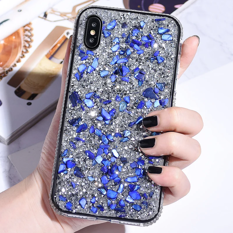 Роскошный блестящий чехол для телефона со стразами iphone X XS MAX XR 7 8 6 6s Plus цветные
