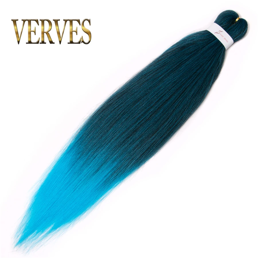 VERVES Ombre плетеные волосы 100 _ 26 дюймов 1 шт. синтетические двухцветные для вязания