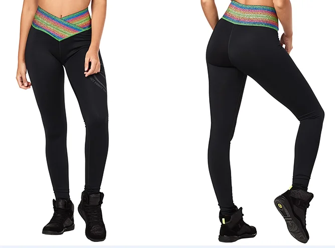 P894 black FIT FUNKY женские брюки спортивные Капри для бега обтягивающие брюки Одежда для танцев Inspire Высокая талия длинные леггинсы P894 - Цвет: P894 black