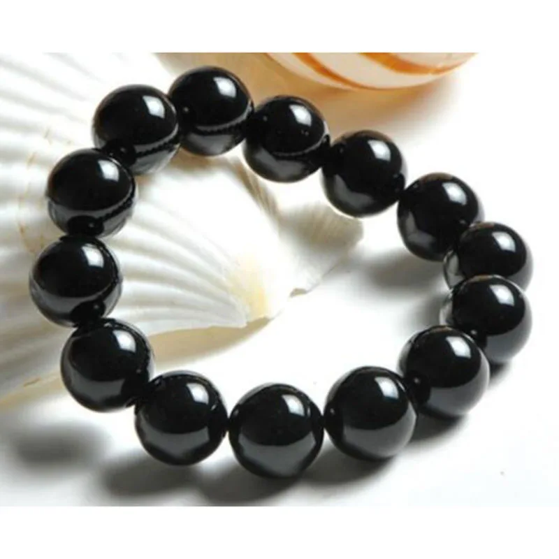 Hot-selling Natural Black Agate single-ring bracelet fashion boutique jewelry men and women to ward off evil transfer Buddha | Украшения и