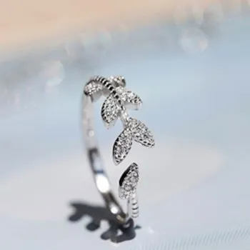 

Korean Elegant Literary Personality Diamond Leaf Open Index Finger Ring Joint Ring Tail Ring Korean Jewelry QXR64