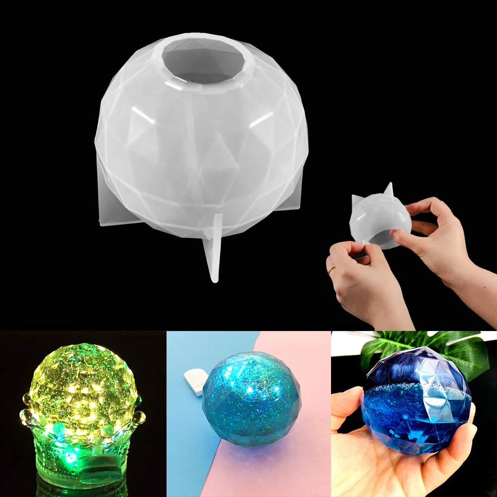

3D Sphere Crystal Silicone Casting Moulds Slice Round Shape Ball Epoxy Resin Molds For DIY Home Decoration Jewelry Making Tool