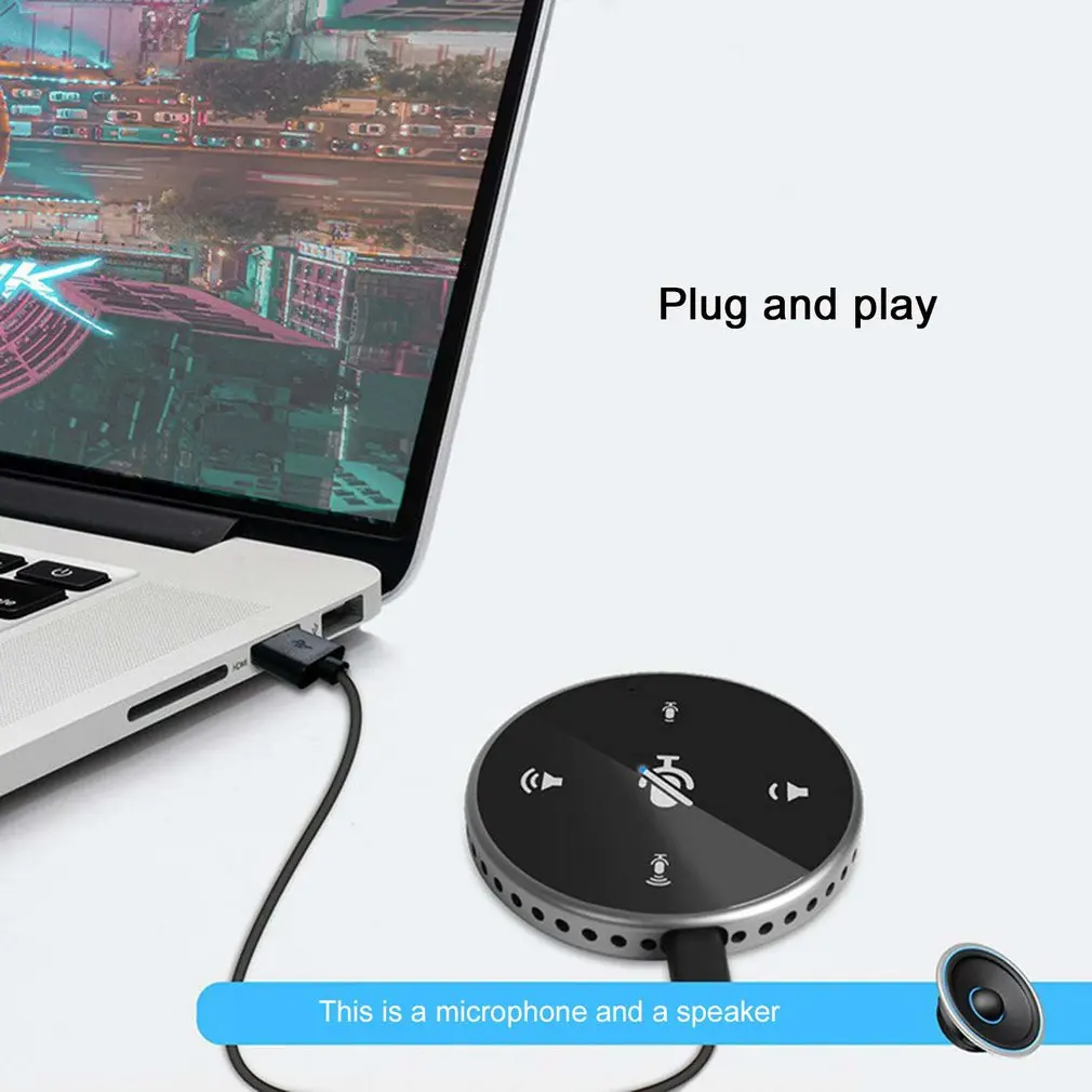 

Omnidirectional USB Computer Durable Microphone Notebook Interface Condenser Microphone Built-in Speaker