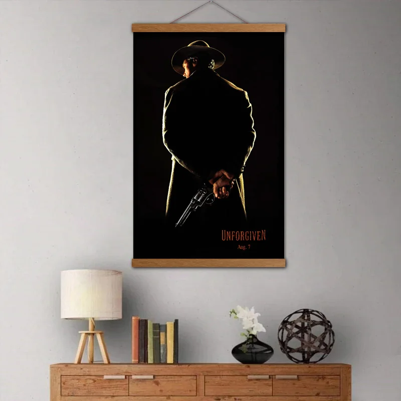 Unforgiven (1992) Ретро стены искусства Винтаж постер Холст Искусство принты из цельного