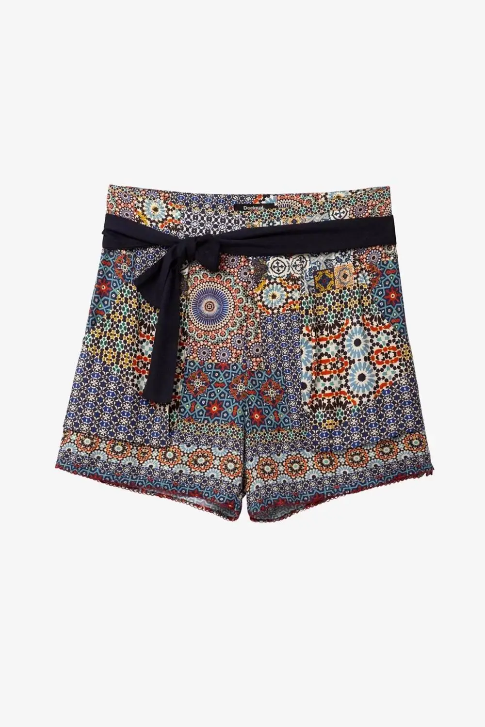 Испания desigual печатный пояс модные шорты