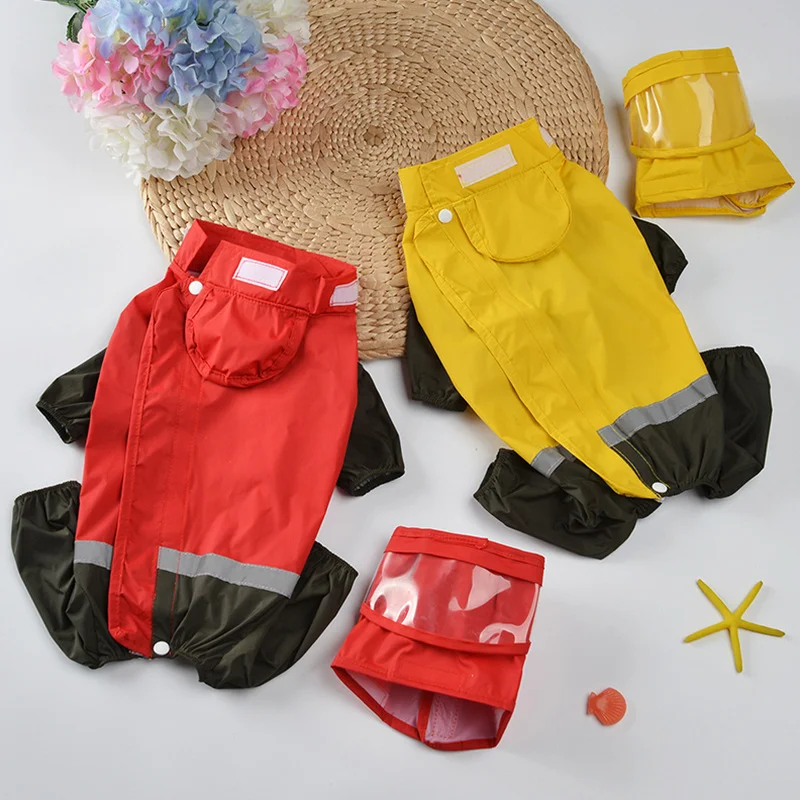 Dog Raincoat Pet Clothes Waterproof Clothing for Dog Rain Jacket Jumpsuit Rainwear Schnauzer Poodle Bichon Pug Corgi Clothing