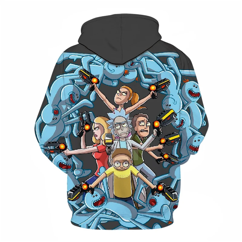 Аниме Толстовка Забавный 3D принт Рик Морти Сумасшедший учёный Хэллоуин уличный