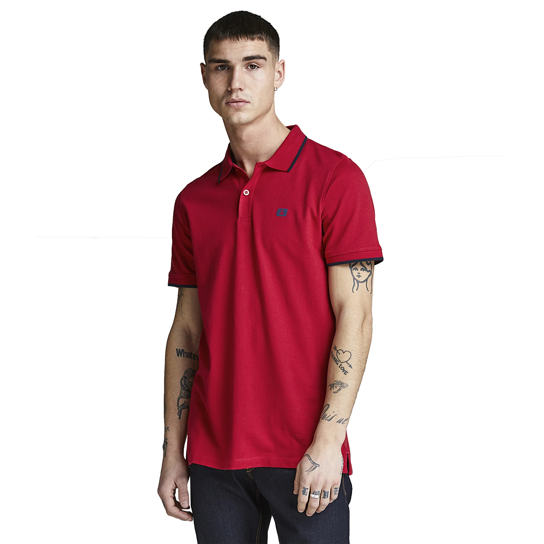 Мужские футболки с воротником поло Jack & Jones Essentials Jjestone 12147114|Мужские футболки| |