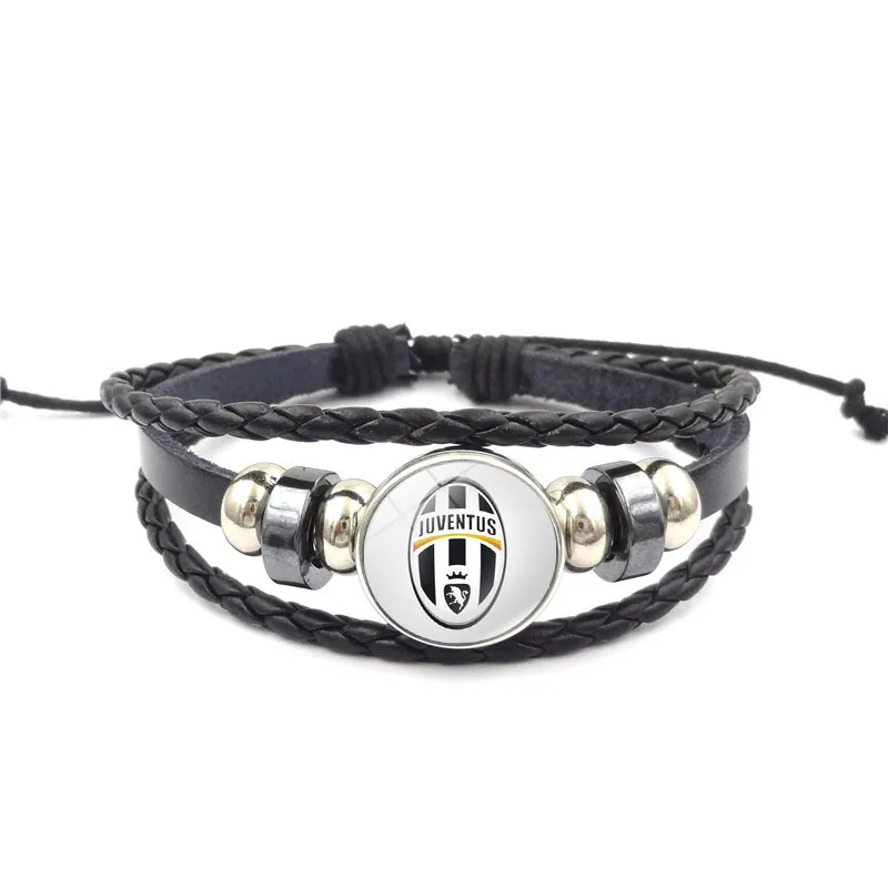 

Serie A Football Team Logo Time Gem Multilayer Braided Beaded Bracelet