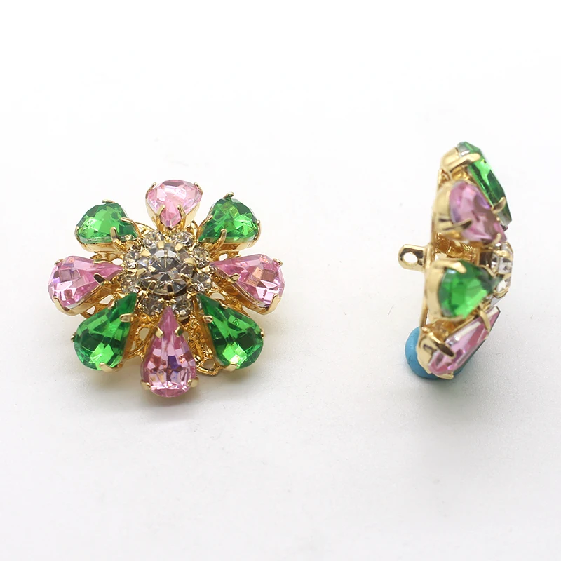 

10pcs/Lot 25mm metal Golden buckle two-color water drop button accessories DIY coat accessories hat flower decoration accessorie