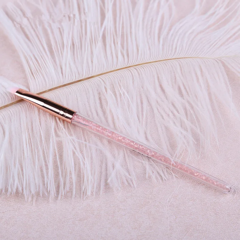 1 шт. профессиональная коническая кисть для бровей розовая/Золотая угловая