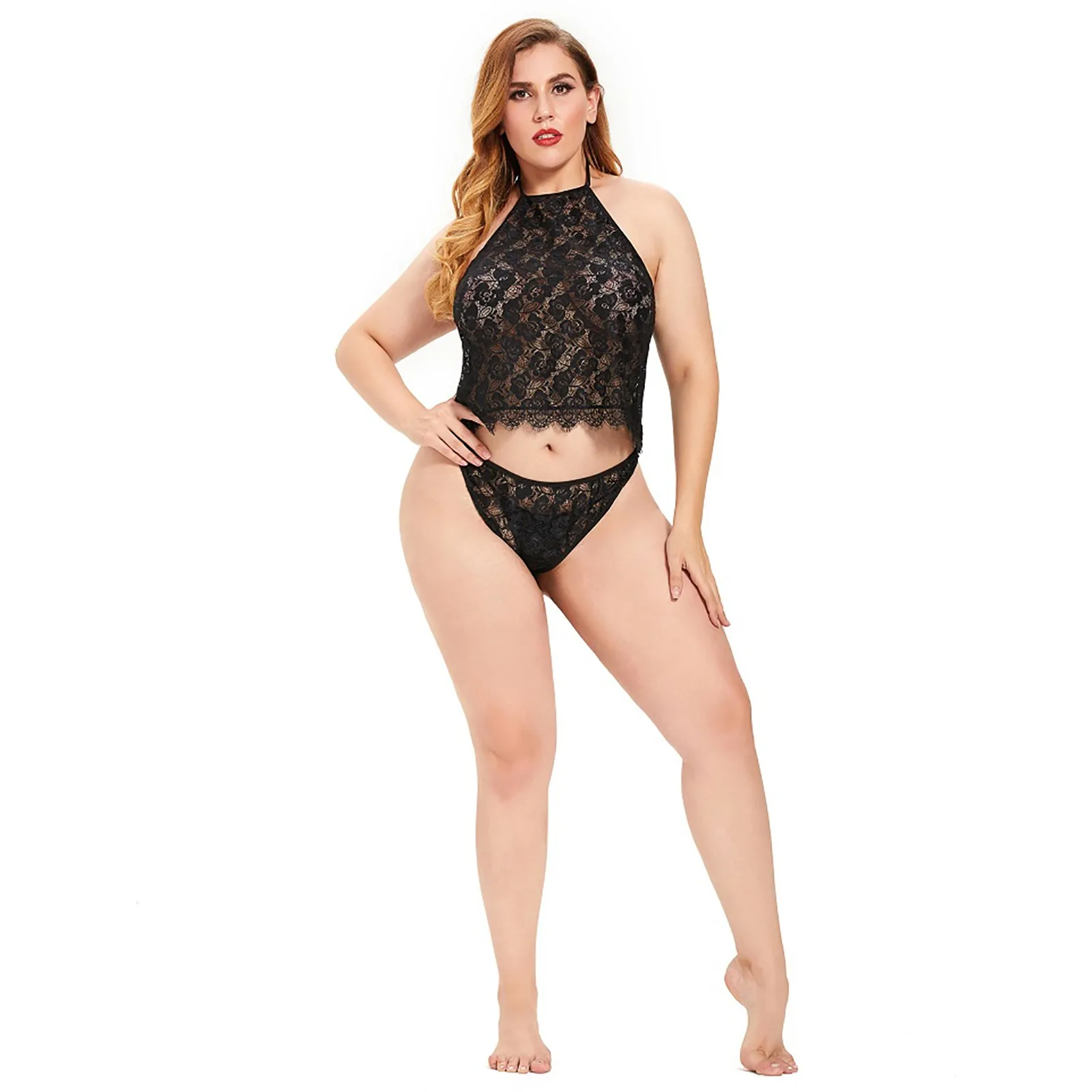 

Plus Size Sexy Lingerie Set Women Lace Bra Thong Underwear Exotic Set Porno Sleepwear Baby Doll Lenceria Mujer Erotic Costumes
