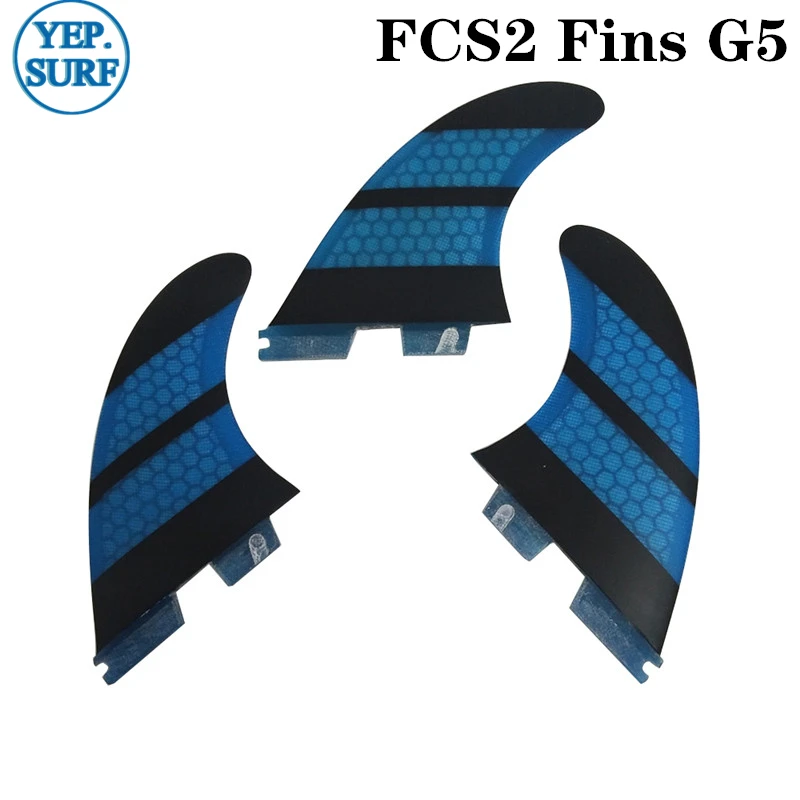 Плавники для серфинга FCS2 G3/G5/K2.1 плавники для серфинга три плавника/три-четыре плавника набор синих сотовых плавников
