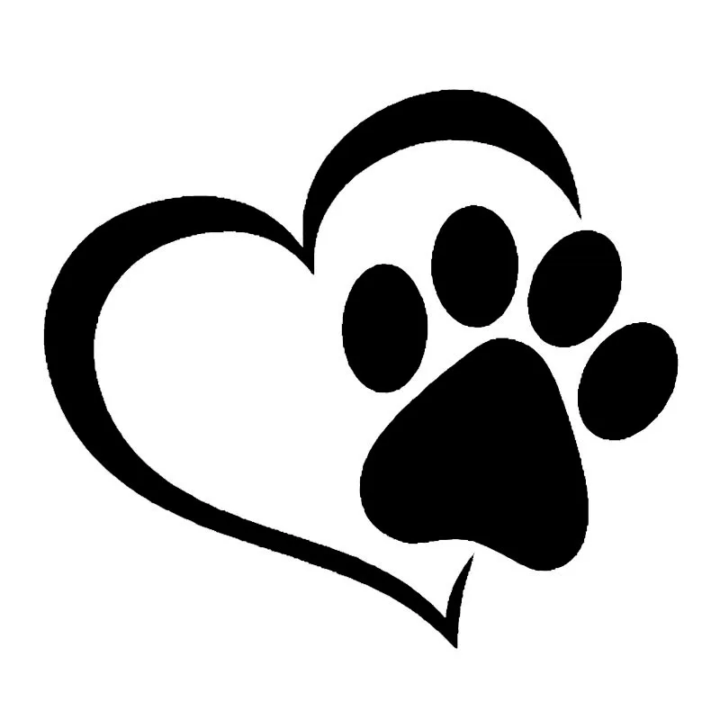 

Car Sticker Vinyl Love The Dog Paw Print Funny Decal Reflective Laser Motorcycle Styling 3D s14CMX12CM