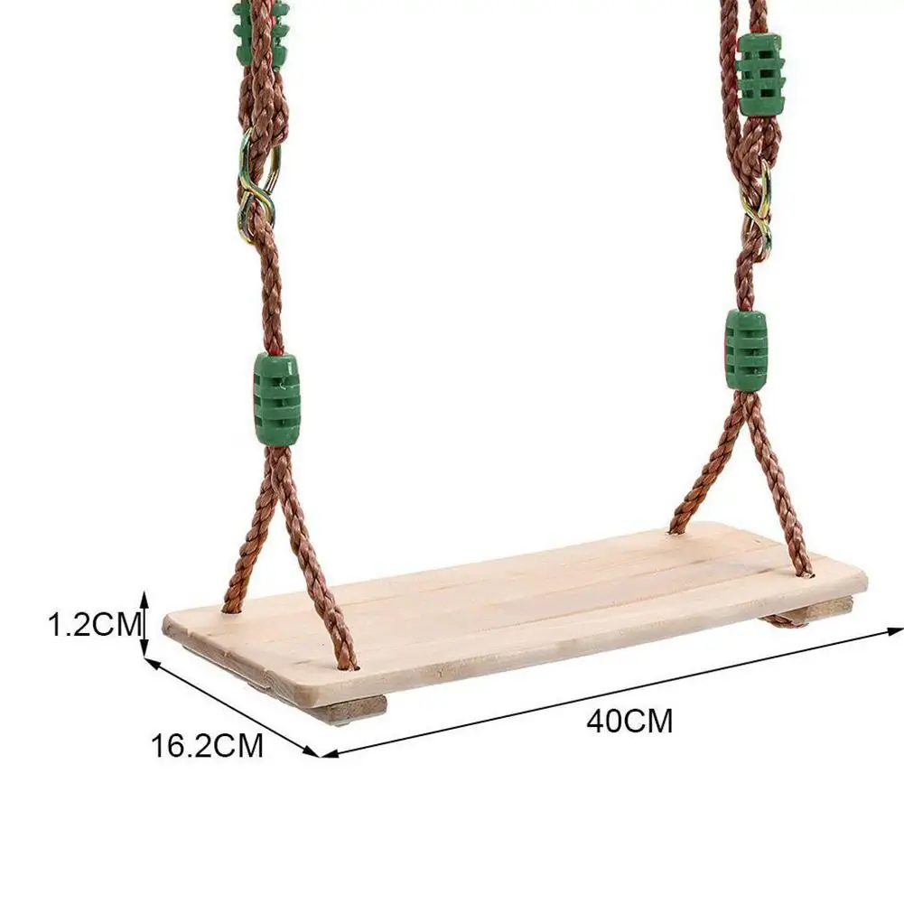 

Classic Wooden Swing Seat with Strong Swing Rope Height-adjustable For Indoor Outdoor Hanging Swing G6K7