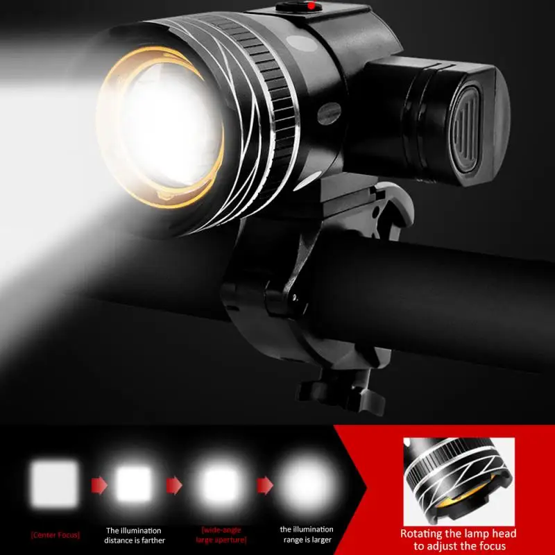 

Bike Light Headlight Waterproof Bicycle Lamp LED Taillight Rechargeable LED1200mAh MTB Bicycle Light Flashlight Bike Accessories
