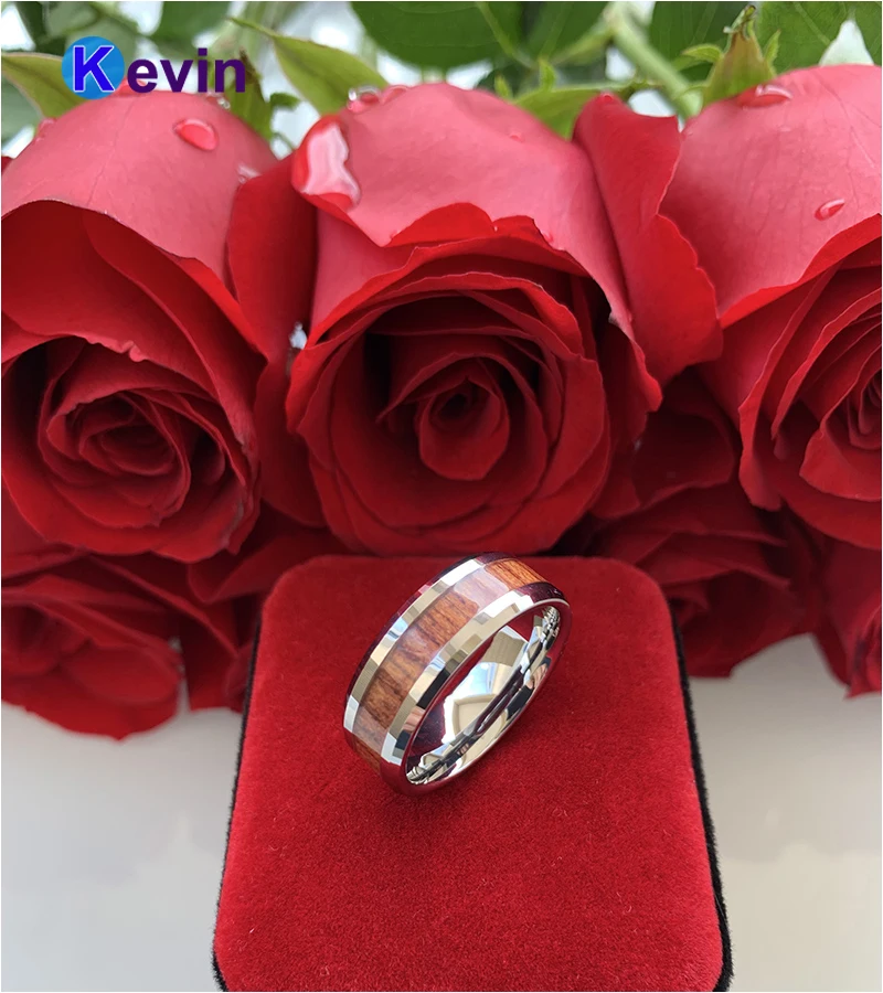 Мужское женское мужское кольцо из карбида вольфрама обручальное скошенная