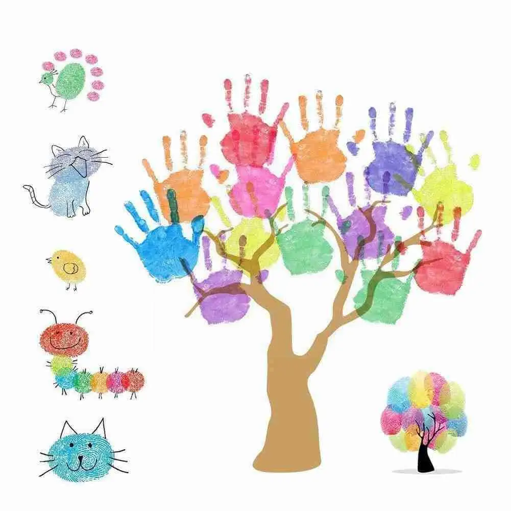 

New Funny Finger Painting Kit Palms Shape Finger Drawing Educational Toys Mud Toy Early Learning Painting Tool Kids Kit U5T5