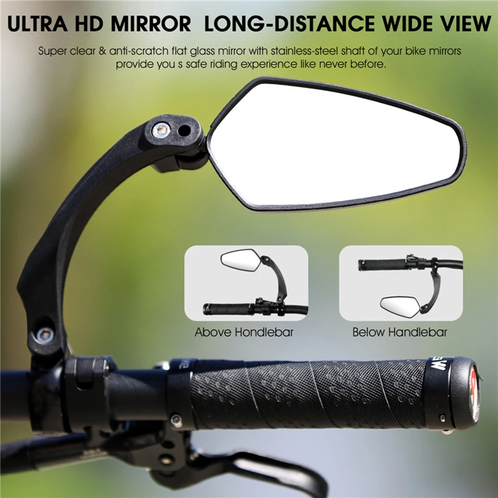 

WEST BIKING Bicycle Rearview Mirror Adjustable Hose Motorcycle Handlebar Mirrors Electric Scooter Safety Rear View Reflector
