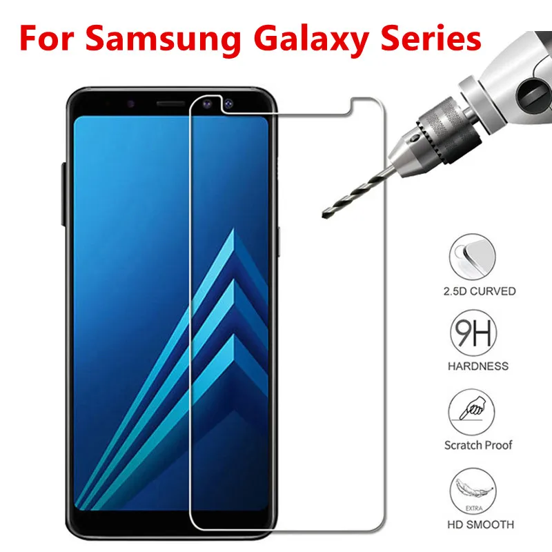 Закаленное стекло для Samsung A8 A6 A7 A5 2018 galaxy plus A8plus защита экрана на j4 j6 J6 Plus