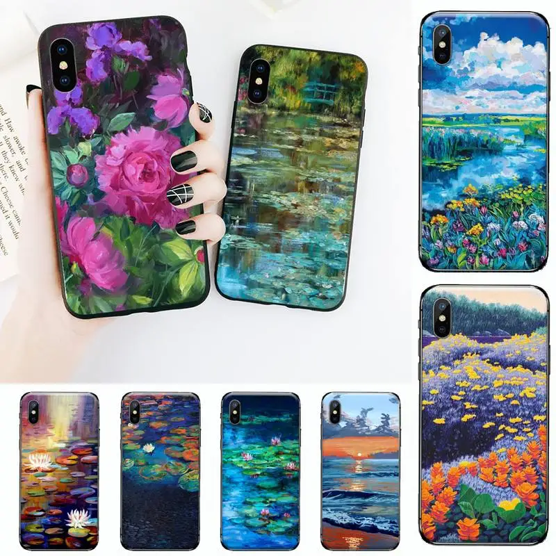 

Claude Monet Garden Lotus Bridge Phone Case for iPhone 11 12 13 mini pro XS MAX 8 7 6 6S Plus X 5S SE 2020 XR