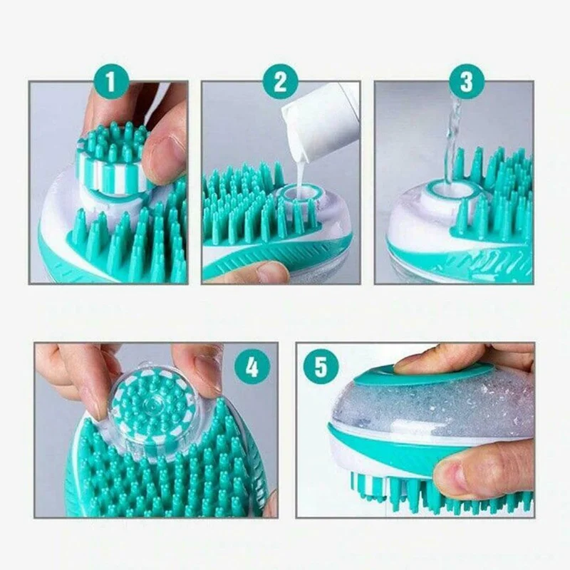 

Dog Bath Brush Comb Pet SPA Massage Brush Soft Silicone Dogs Cats Shower Hair Grooming Cmob Dog Cleaning Brush Pet Supplies