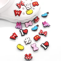 1pc cute cartoon bowknot dress pvc jibz charms accessories diy clogs sandals ornaments garden shoe decoration kids gifts