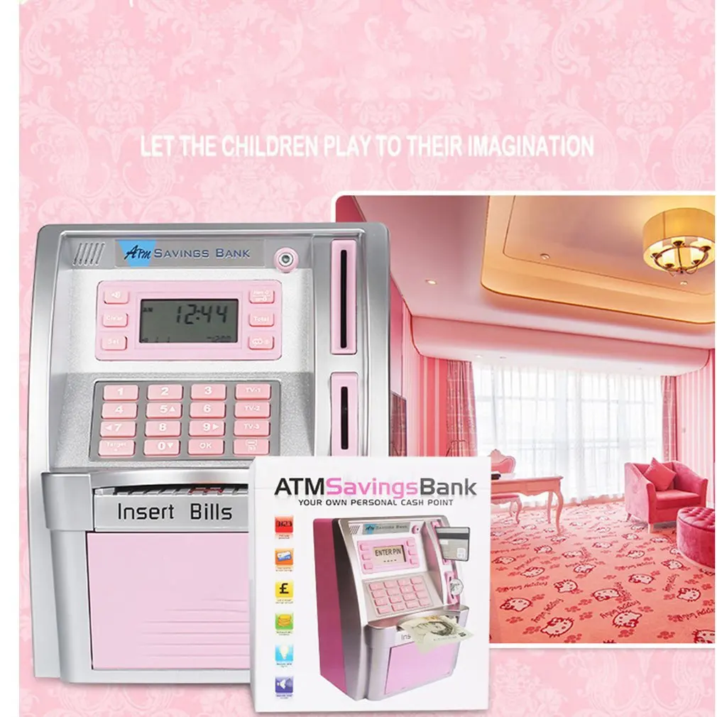 Электронная Копилка мини-банкомат с паролем копилка для детей Цифровые монеты