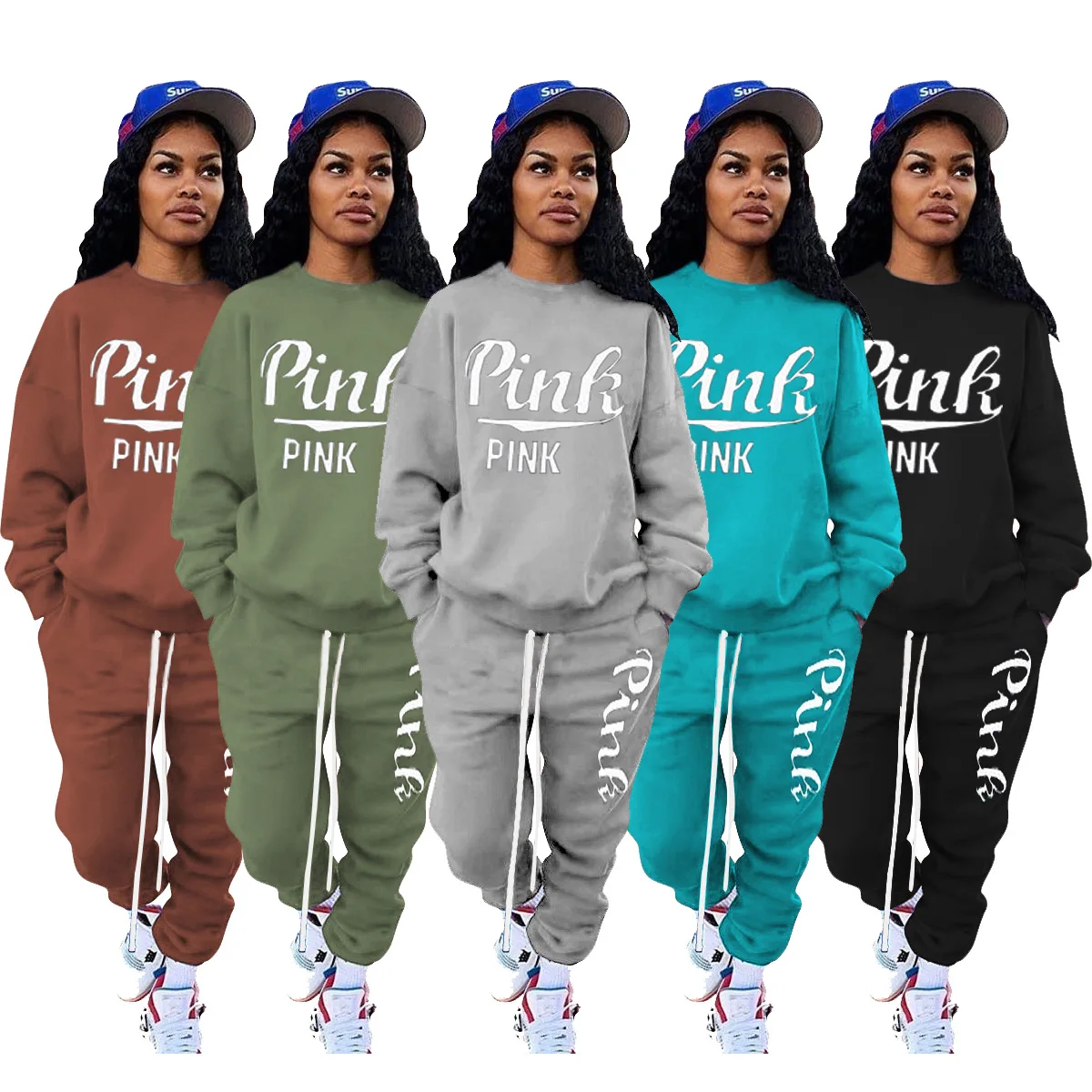 Женский спортивный костюм для фитнеса розовый с надписью свитшот капюшоном и