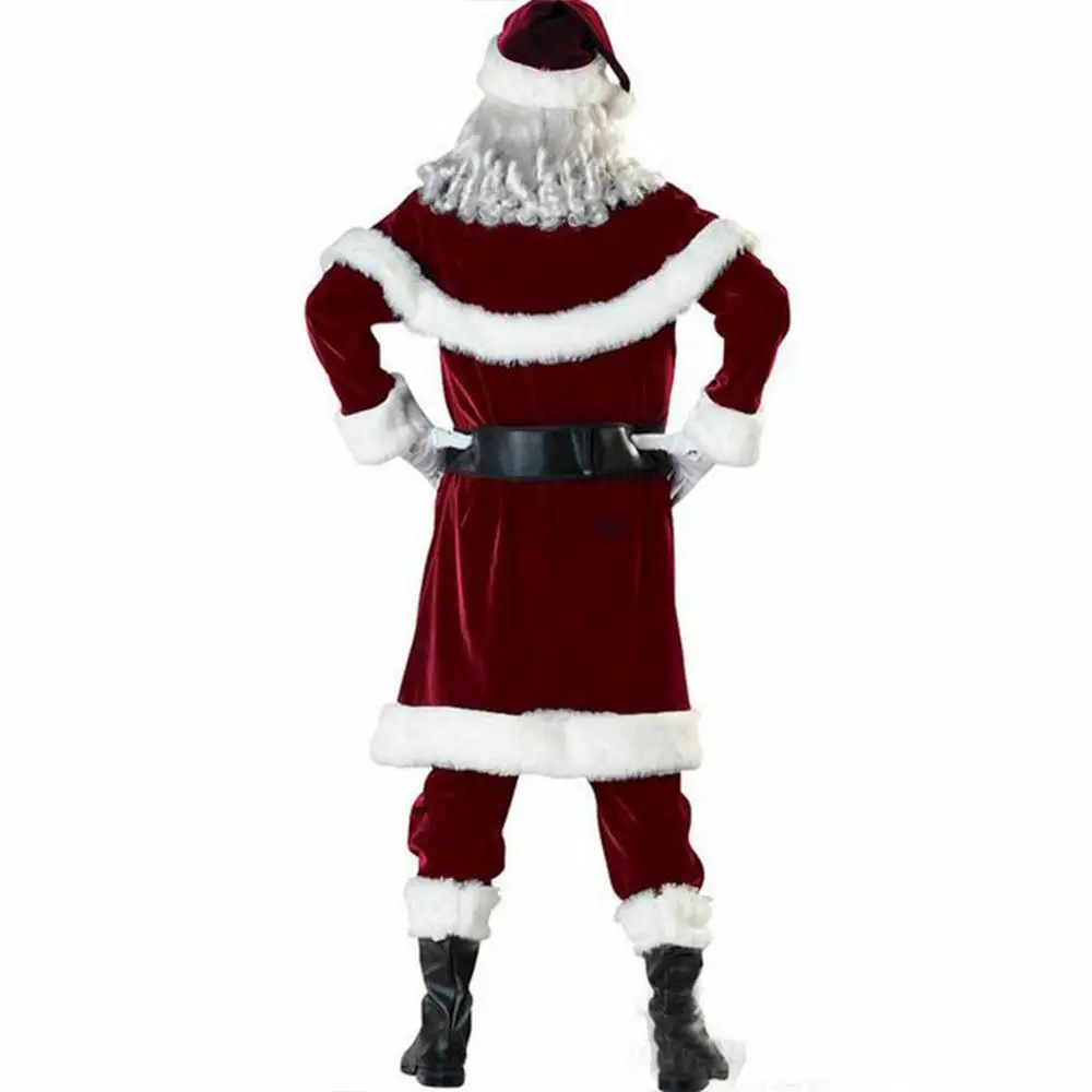 

Christmas Santa Claus Suit Costume Cosplay Santa Claus Clothes Dress In Christmas Costume Suit Men Women With White Beard