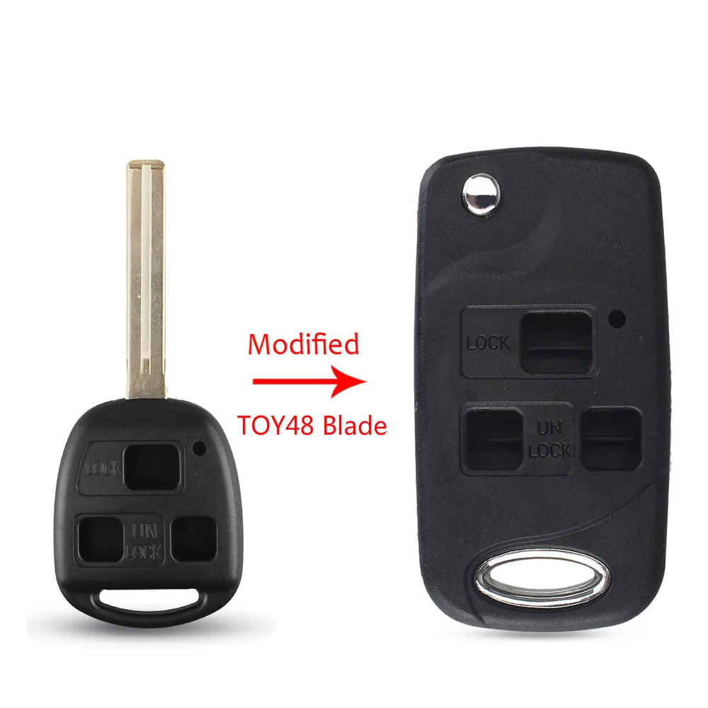 Model 2 KEYYOU удаленное головка ключа для Toyota Yaris Prado Tarago Camry Corolla Land Cruiser RAV4 Avalon эхо Авто 2/3 чехол для ключей с кнопками - Цвет: Model 2