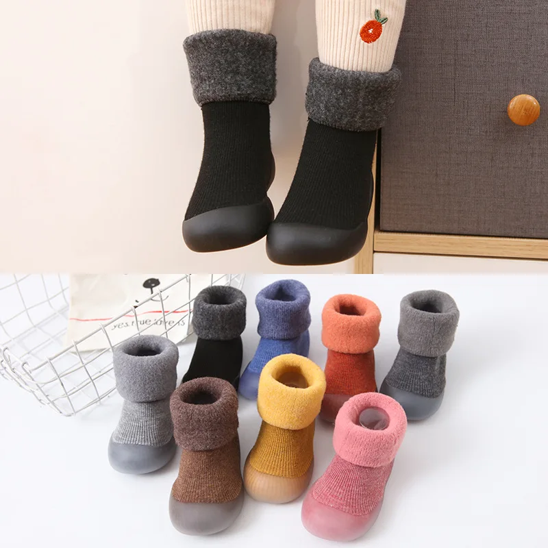 

Fashion Winter Thick Warm Baby Toddler Shoes 0-4 Unisex Baby Prewalker First Shoes Toddler First Walkers Boy Soft Sole TPR Boots