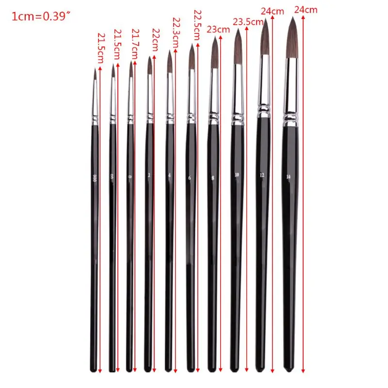 

Squirrel Hair Black Rod Candle Light Type Watercolor Brush Brush Round Head Gouache Oil Painting Acrylic Pen Water Storage C5AE