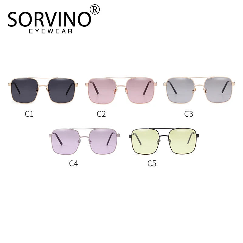 Мужские и женские Квадратные Солнцезащитные очки SORVINO роскошные брендовые