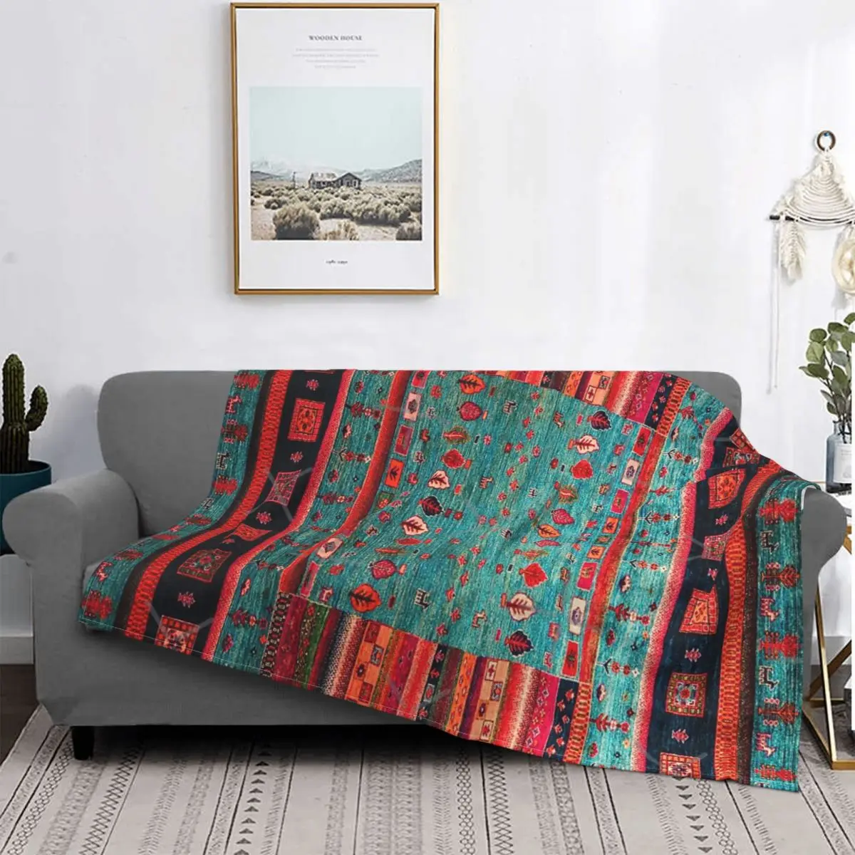 

Epic Traditional Moroccan Calm Blue Artwork By Arteresting Throw Blanket Big Sofas Drop Flannel Plaid For Bed