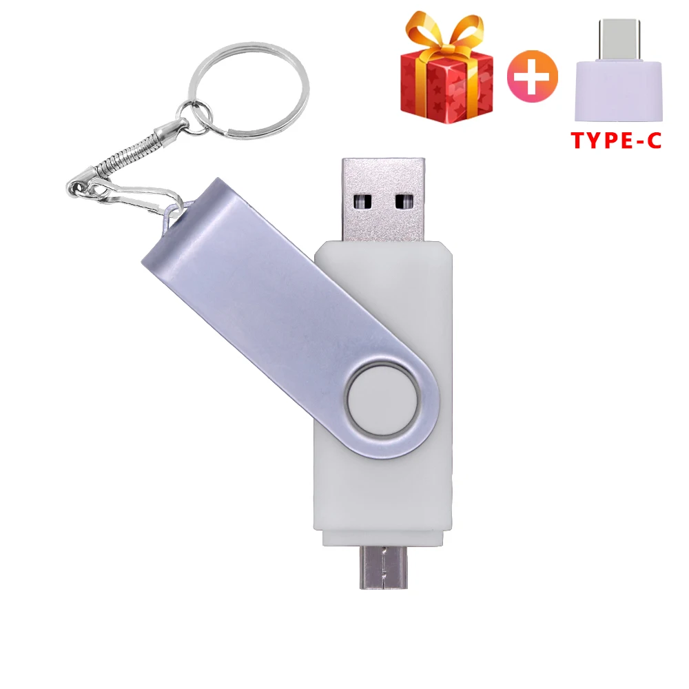 Флеш-накопитель OTG 3 в 1 металлический USB 2 0 и Type-C 4 ГБ 8 16 32 64 | Компьютеры офис