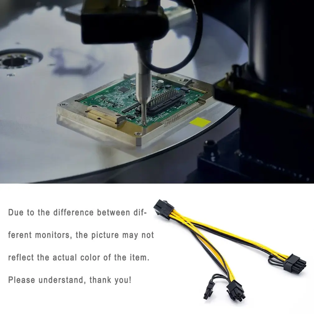 

1 Piece 20CM Pin To Dual PCI-E PCIe Pin + Pin (6 + Pin) Power Ribbon Cable Graphics Card Extension Power Cord