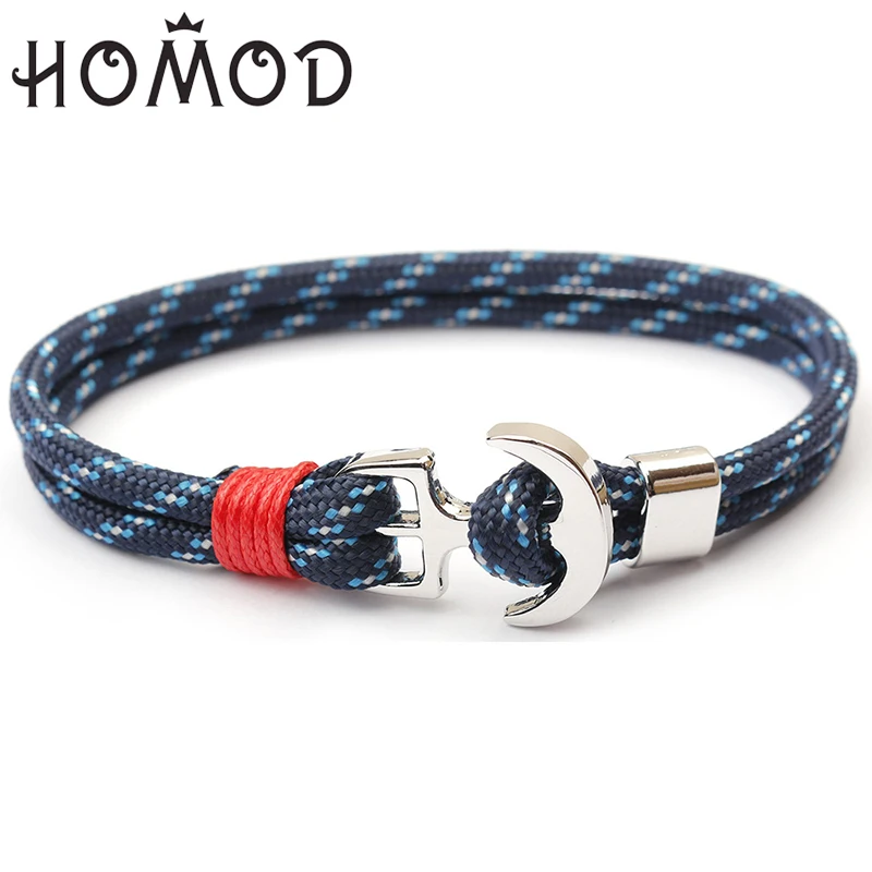 HOMOD модный Морской стиль многослойная цепочка якорь из сплава браслет в виде