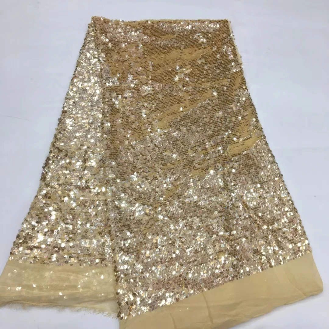 

crystal sequins lace fabric newcoming african net tulle lace fabric 5yards beautiful organza lace for dress XIONGXING12161