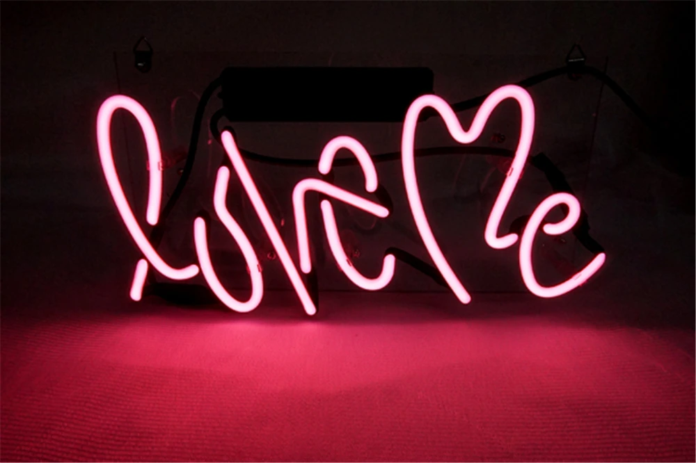 Neon Light Sign Custom Name Beer Bar Home Decor Open Store Lamp Display A LOVE ME-pink 12'X6''