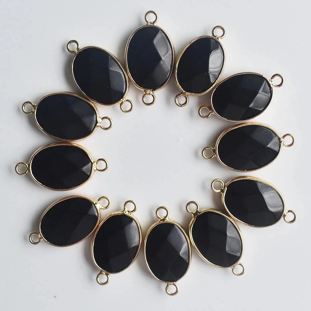 

Модные подвески из натурального обсидиана, соединитель для браслетов, ожерелий, изготовление ювелирных изделий, 12 шт./лот, оптовая продажа, ...