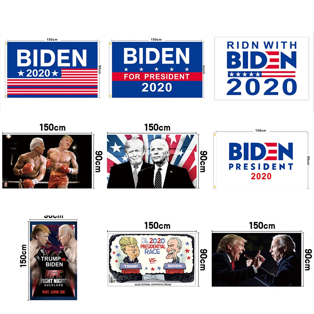 Полиэстер ткань баннер 2020 Joe Biden флаг избранный президент темно синий|Флагшток из