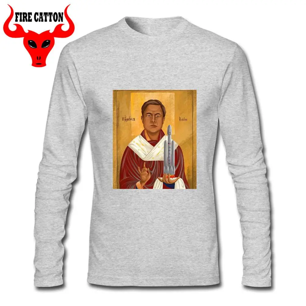 Винтажная Футболка Saint Elon Musk Мужская футболка с длинным рукавом SpaceX Space X teeshirt Tesla