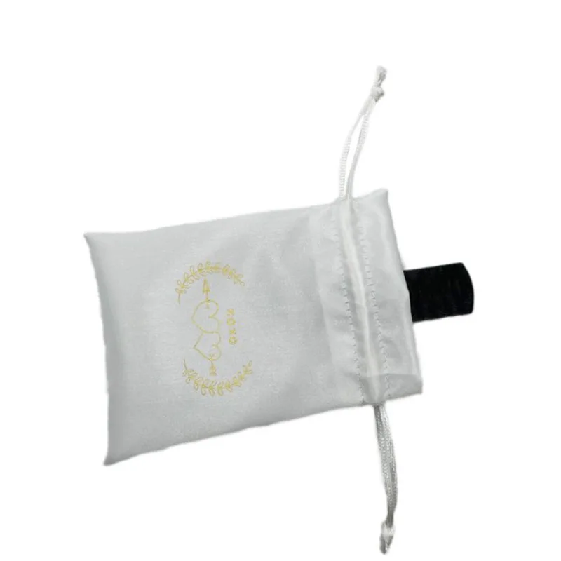 

White Silk Stain Gift Bags 8x10cm 9x12cm 10x15cm 15x20cm pack of 50 Custom Logo Drawstring Sack Makeup Jewelry Pouches