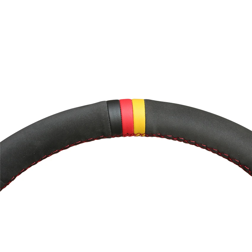 Чехол на руль из черной замши с черным красным желтым маркером для Honda S2000 2000-2008 Civic