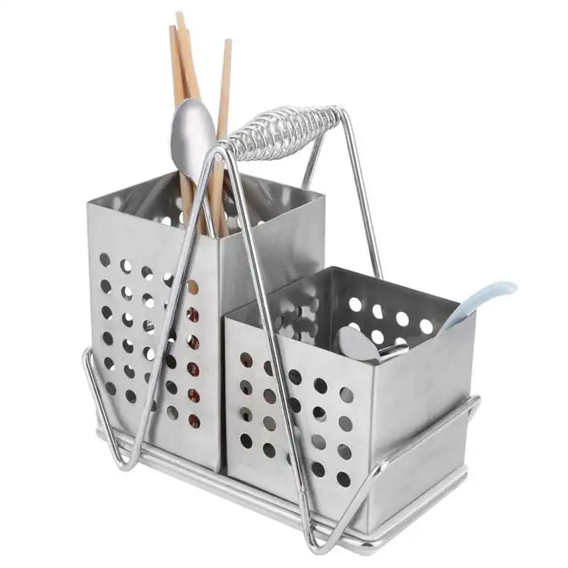 

4 шт. Нержавеющая сталь держатель палочек для еды в виде посуда стеллаж для хранения дренажная стойка Кухня Набор ящиков для хранения палоч...