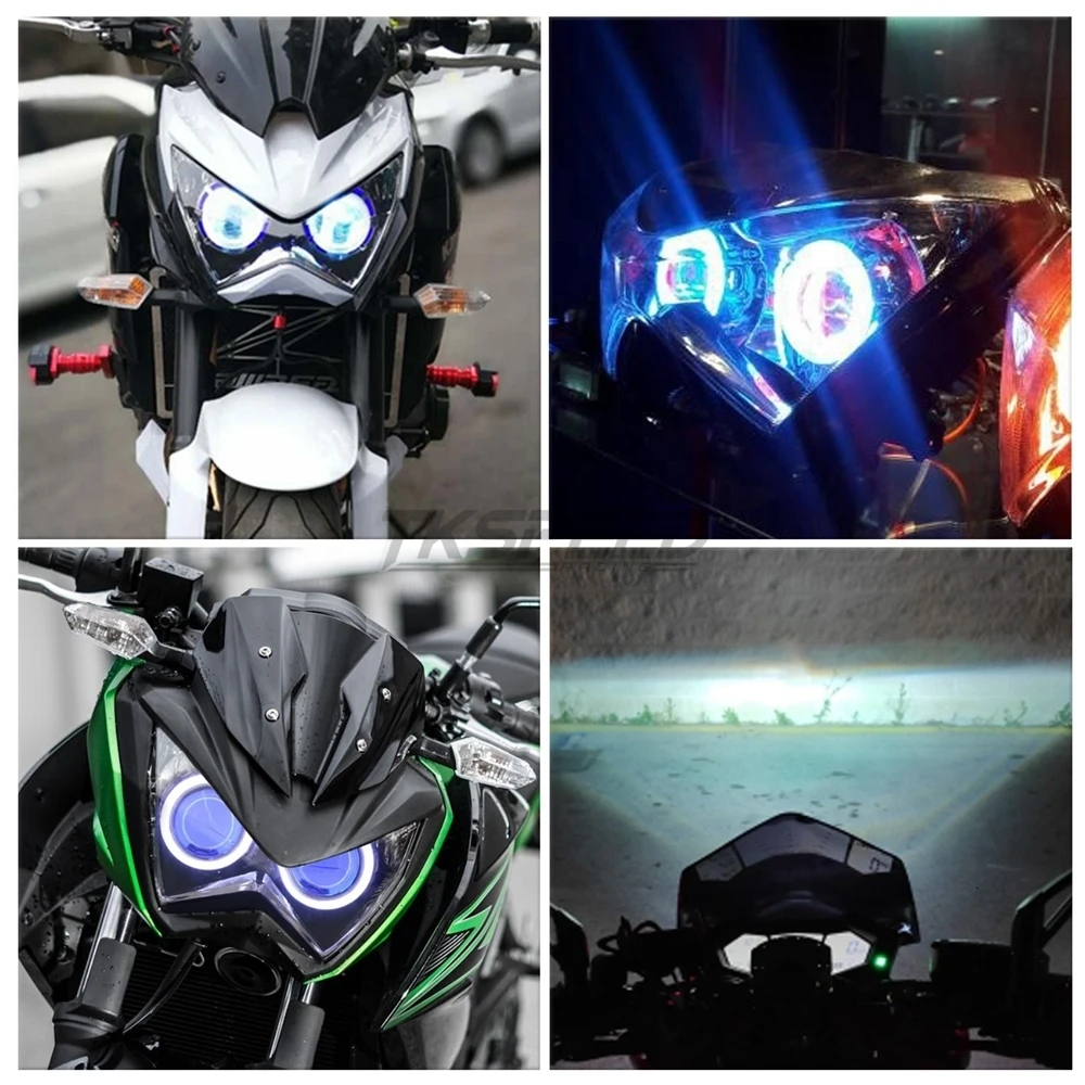 Halo Eye синий светильник HID проектор на заказ головной светильник в сборе для Kawasaki Z800 z250 2013